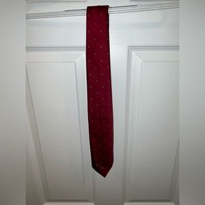 Oscar de la Renta Red Tie with Subtle Dots